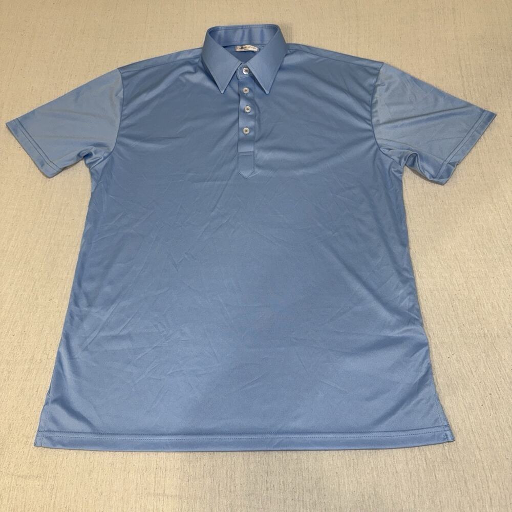 Collars and Co Golf Polo Solid Light Blue Size Large Preppy NWOT